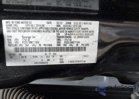 2013 Ford C-Max Hybrid Se z USA, uszkodzony, nr VIN 1FADP5AU5DL508325